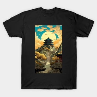 Ethereal East: Intricate Pagoda Landscapes T-Shirt